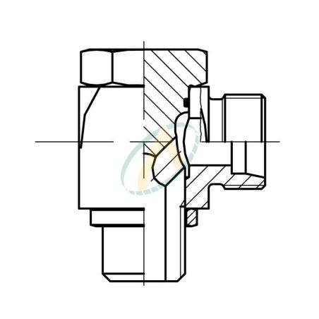 Coude banjo avec Vis 25S DIN & 1" BSPP