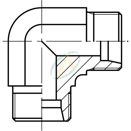 Union coudé mâle 8L DIN - mâle 8L DIN