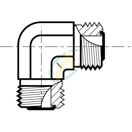 Union coudé mâle 1"3/16 ORFS - mâle 1"3/16 ORFS