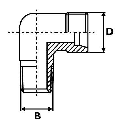 Adaptateur coude male/male hydraulique